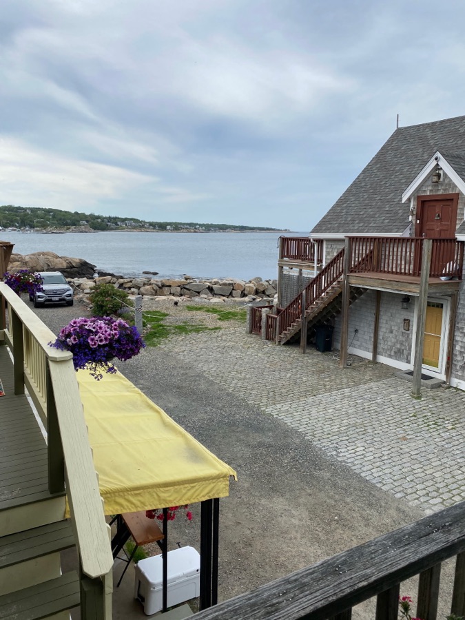 A coastal harbor view along the Massachusetts shore